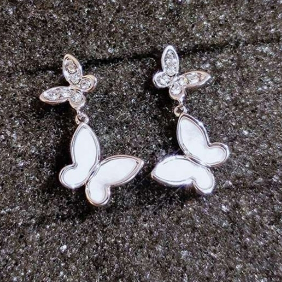 Jewelry White Butterfly Earrings Poshmark